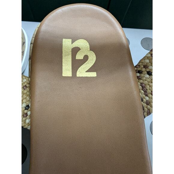 R2 Cork Platform Wedge Sandals Elastic Ankle Straps Open Toe Beige Size US 9.5 - Picture 4 of 10